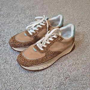 Madewell Kickoff Trainer Sneakers in Spot Dot Calf Hair Nubuck Size 8.5